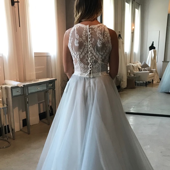 Lillian Wild “Addie” wedding top. Ivory Vine Lace crop - Picture 5 of 7